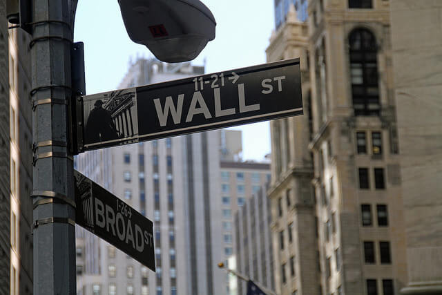 Wall Street sign in color